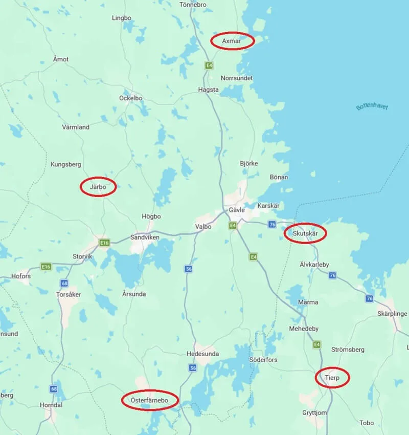Ställplatser i Gävleborg